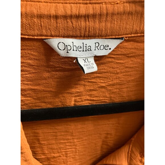 Ophelia Roe Button Front Belted Cinnamon Shirt Dress With Pockets Size Varies - Picture 6 of 9